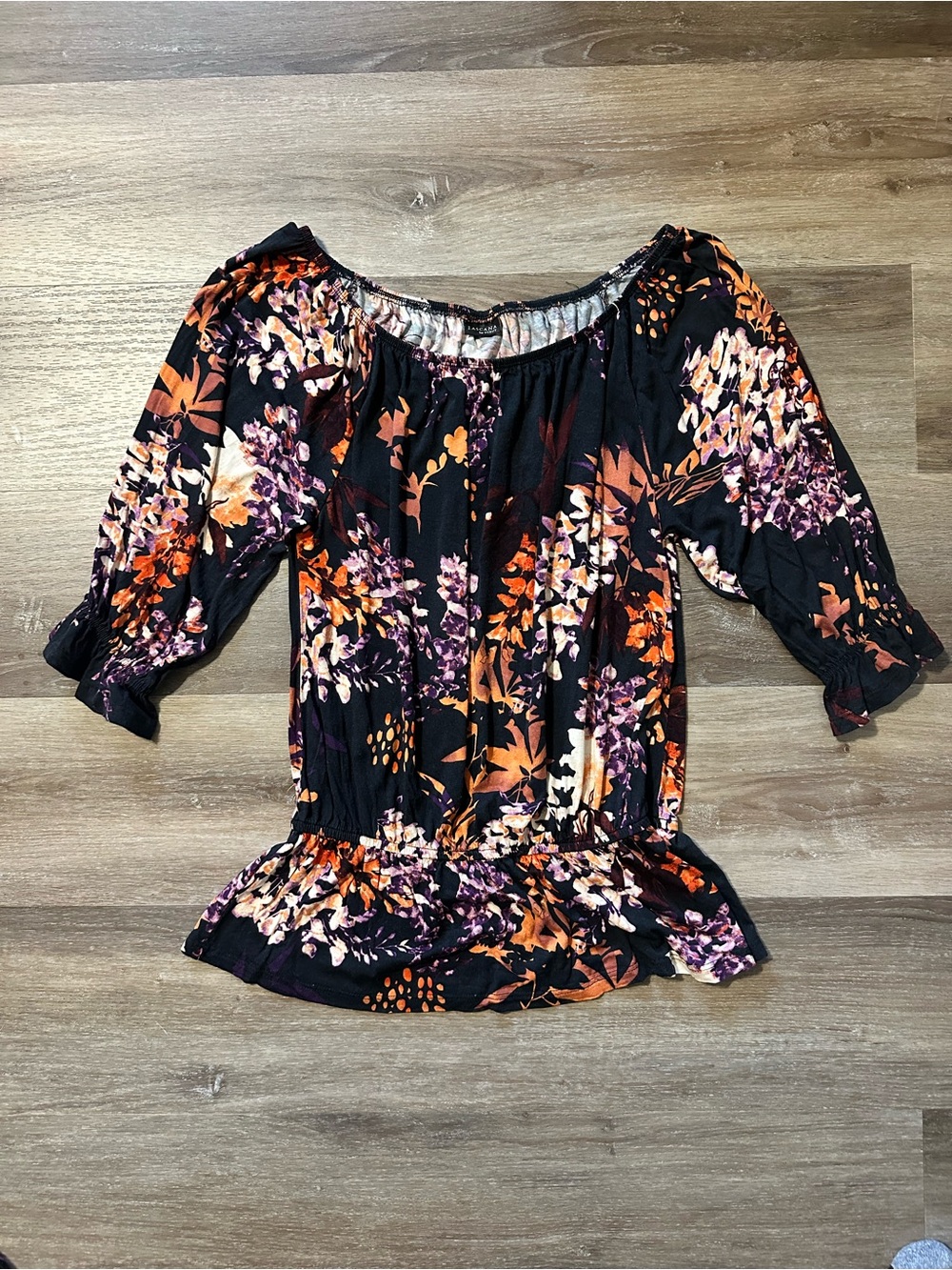 LASCANA Tropical Elastic‑Hem Off‑Shoulder Top – Small